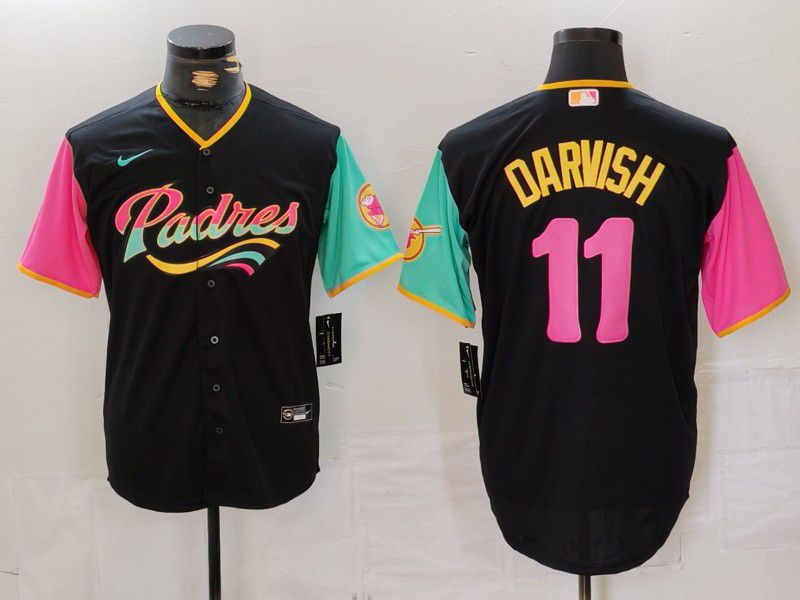 Men San Diego Padres #11 Darvish Black City Edition 2024 Nike MLB Jersey style 11
